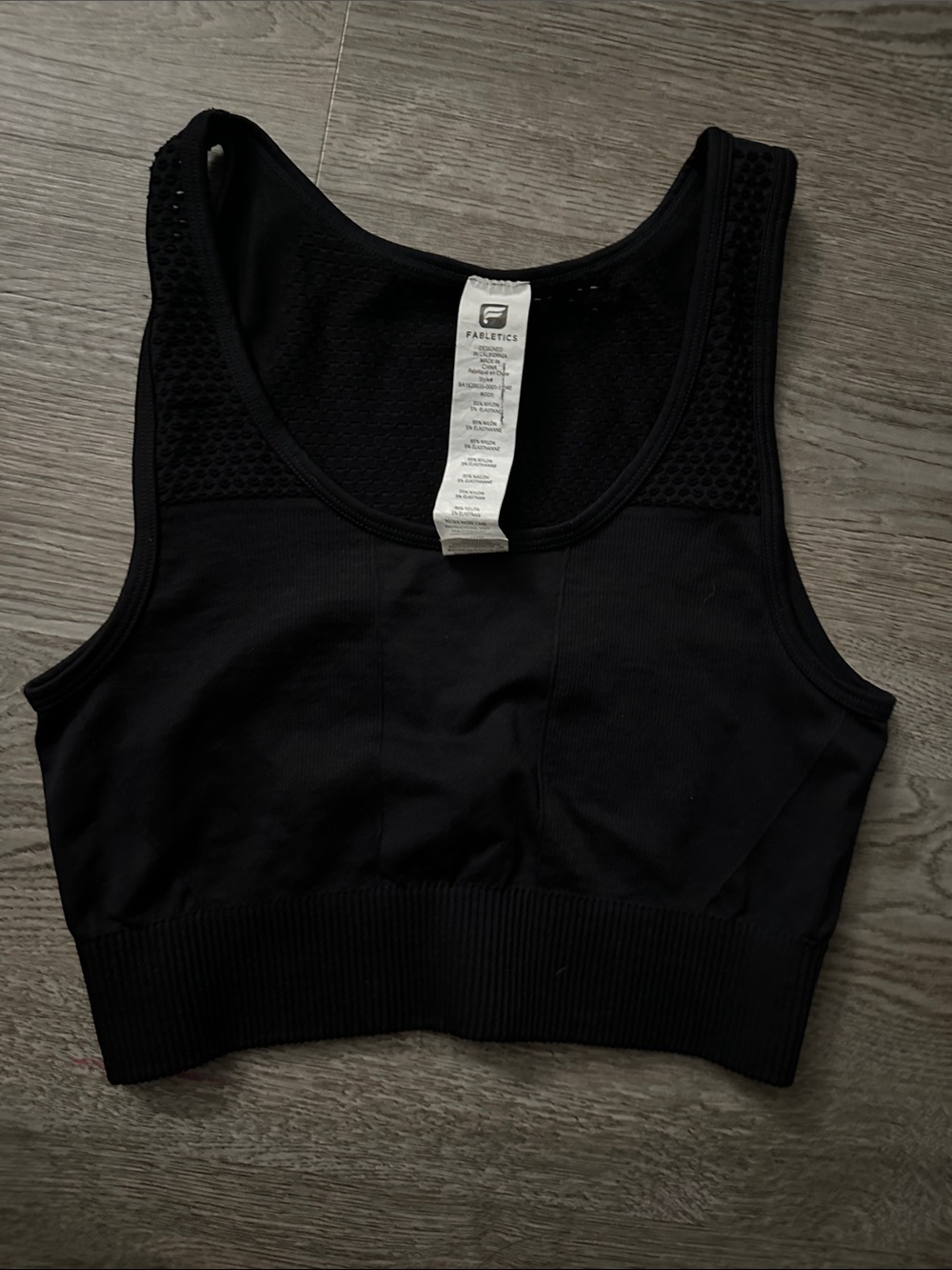 Fabletics Black Seamless Racerback Sports Bra